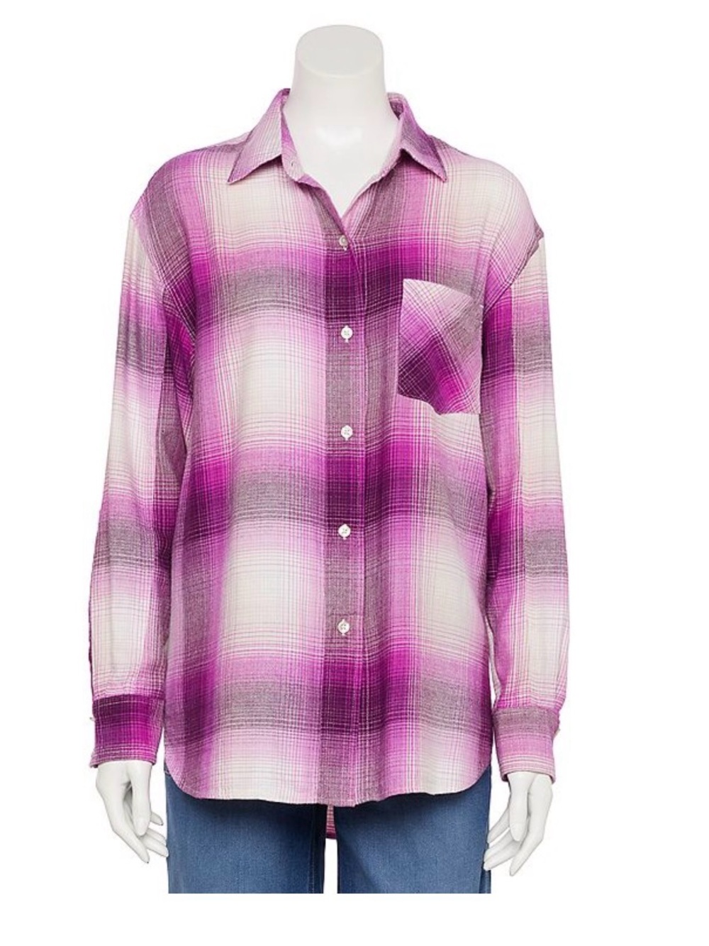 Sonoma Purple Plaid Button-Down Shirt